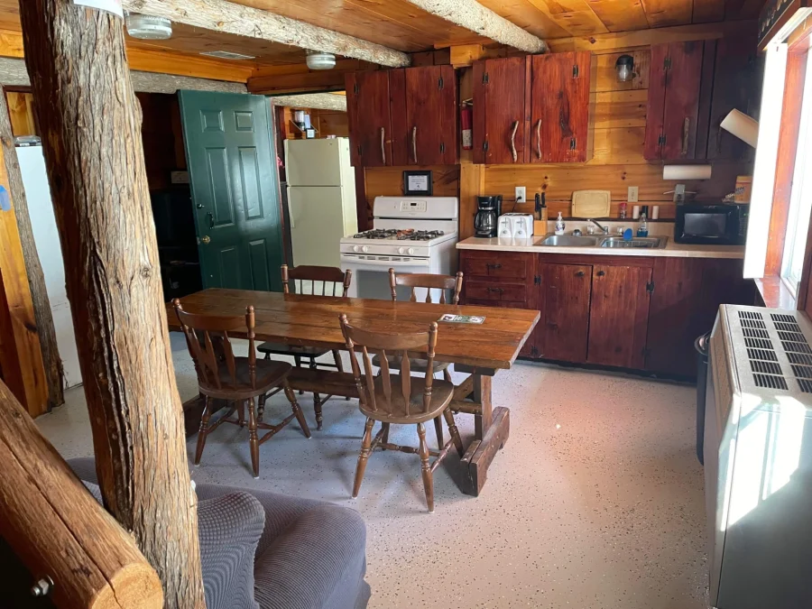 Fox Cabin rental hunting in Maine full kitchen